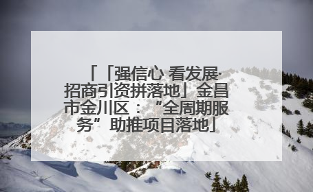 「强信心 看发展·招商引资拼落地」金昌市金川区：“全周期服务”助推项目落地