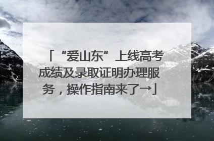 “爱山东”上线高考成绩及录取证明办理服务，操作指南来了→