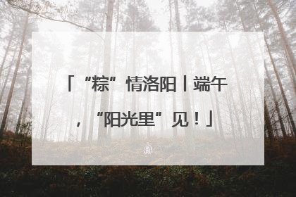 “粽”情洛阳丨端午，“阳光里”见！