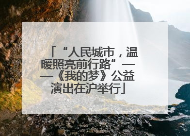 “人民城市，温暖照亮前行路”——《我的梦》公益演出在沪举行
