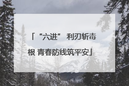 “六进” 利刃斩毒根 青春防线筑平安