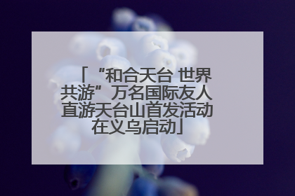 “和合天台 世界共游”万名国际友人直游天台山首发活动在义乌启动