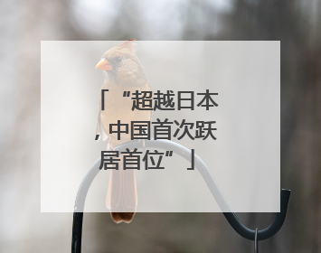 “超越日本，中国首次跃居首位”