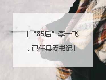 “85后”李一飞，已任县委书记