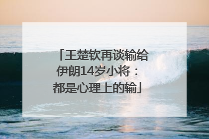 王楚钦再谈输给伊朗14岁小将：都是心理上的输
