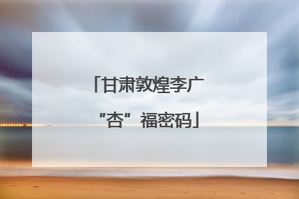 甘肃敦煌李广“杏”福密码