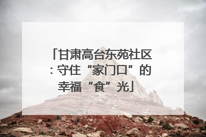甘肃高台东苑社区：守住“家门口”的幸福“食”光