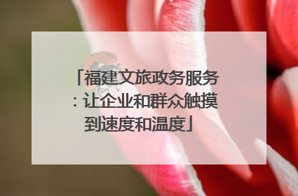 福建文旅政务服务：让企业和群众触摸到速度和温度