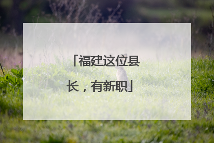 福建这位县长，有新职