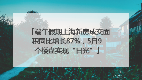 端午假期上海新房成交面积同比增长87%，5月9个楼盘实现“日光”