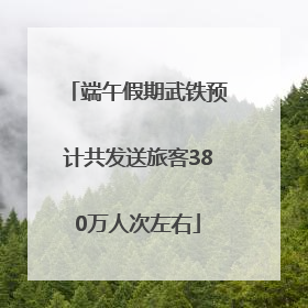 端午假期武铁预计共发送旅客380万人次左右