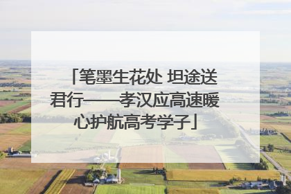 笔墨生花处 坦途送君行——孝汉应高速暖心护航高考学子