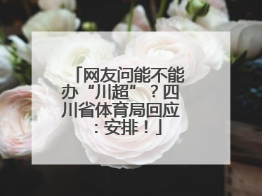 网友问能不能办“川超”？四川省体育局回应：安排！