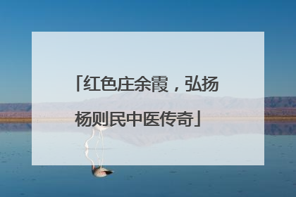 红色庄余霞，弘扬杨则民中医传奇