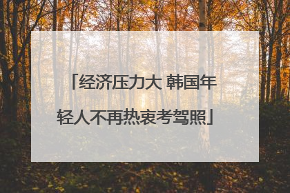 经济压力大 韩国年轻人不再热衷考驾照