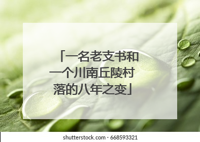 一名老支书和一个川南丘陵村落的八年之变