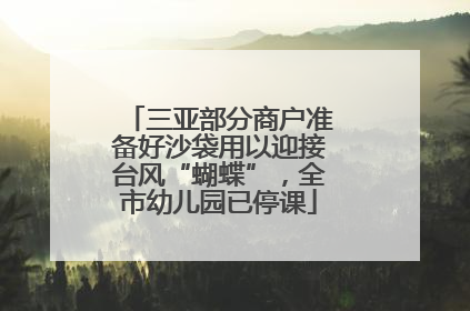 三亚部分商户准备好沙袋用以迎接台风“蝴蝶”，全市幼儿园已停课