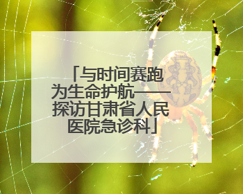 与时间赛跑 为生命护航——探访甘肃省人民医院急诊科