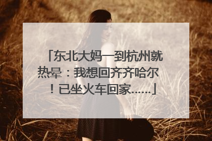 东北大妈一到杭州就热晕：我想回齐齐哈尔！已坐火车回家……
