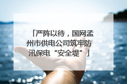 严阵以待，国网孟州市供电公司筑牢防汛保电“安全堤”