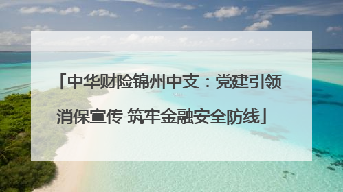 中华财险锦州中支：党建引领消保宣传 筑牢金融安全防线