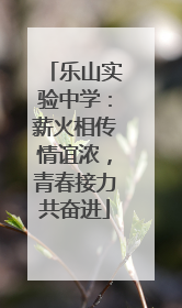 乐山实验中学：薪火相传情谊浓，青春接力共奋进