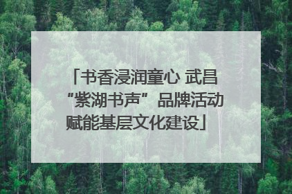 书香浸润童心 武昌“紫湖书声”品牌活动赋能基层文化建设