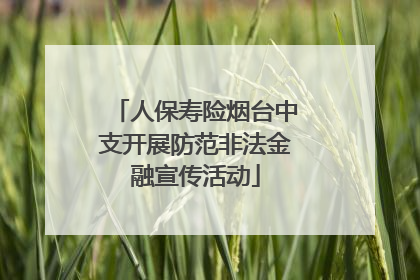 人保寿险烟台中支开展防范非法金融宣传活动