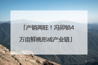 产销两旺！冯卯镇4万亩鲜桃形成产业链