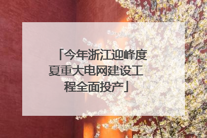今年浙江迎峰度夏重大电网建设工程全面投产