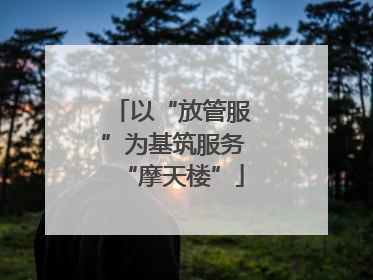 以“放管服”为基筑服务“摩天楼”