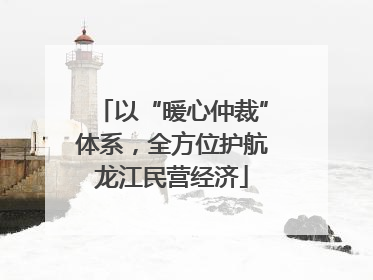 以“暖心仲裁”体系，全方位护航龙江民营经济