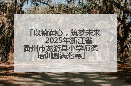 以德润心，筑梦未来——2025年浙江省衢州市龙游县小学师德培训圆满落幕