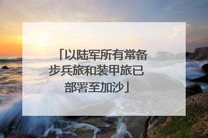 以陆军所有常备步兵旅和装甲旅已部署至加沙
