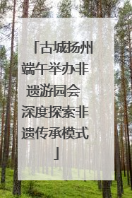 古城扬州端午举办非遗游园会 深度探索非遗传承模式