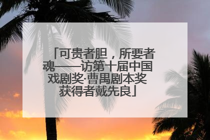 可贵者胆，所要者魂——访第十届中国戏剧奖·曹禺剧本奖获得者戴先良