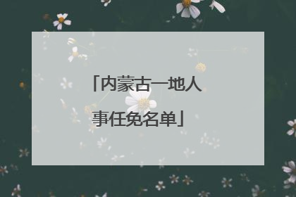 内蒙古一地人事任免名单