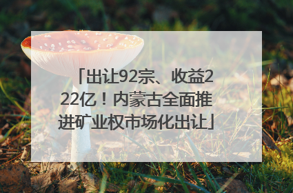 出让92宗、收益222亿！内蒙古全面推进矿业权市场化出让