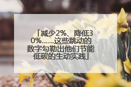 减少2%、降低30%……这些跳动的数字勾勒出他们节能低碳的生动实践
