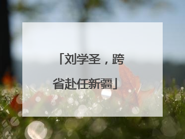 刘学圣，跨省赴任新疆