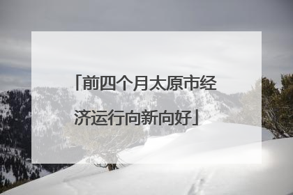 前四个月太原市经济运行向新向好