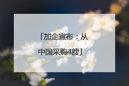 加企宣布：从中国采购4艘