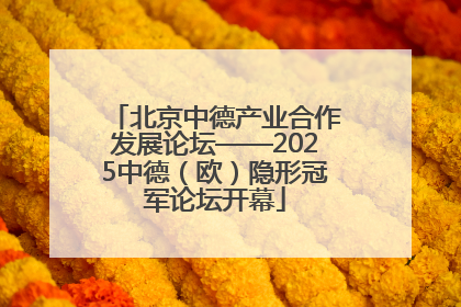 北京中德产业合作发展论坛——2025中德（欧）隐形冠军论坛开幕