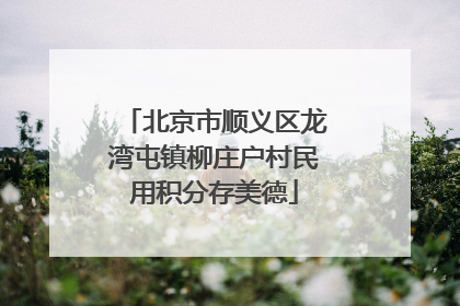 北京市顺义区龙湾屯镇柳庄户村民用积分存美德