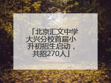 北京汇文中学大兴分校首届小升初招生启动，共招270人