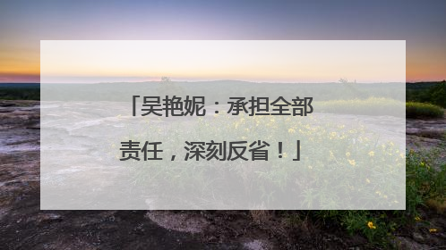 吴艳妮：承担全部责任，深刻反省！