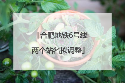 合肥地铁6号线两个站名拟调整