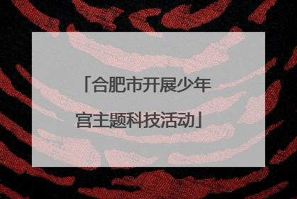 合肥市开展少年宫主题科技活动