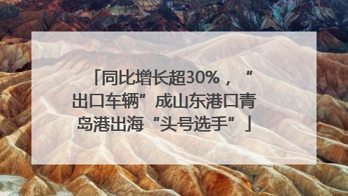 同比增长超30%，“出口车辆”成山东港口青岛港出海“头号选手”