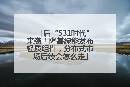 后“531时代”来袭！隆基绿能发布轻质组件，分布式市场后续会怎么走